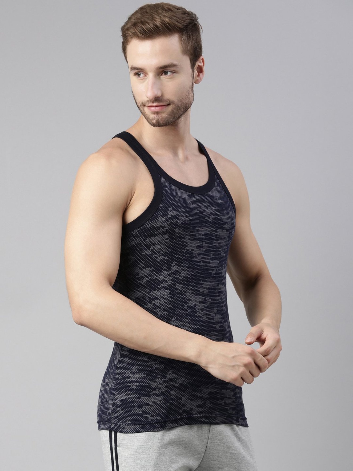 Dixcy Scott Maximus Multi Cotton Regular Fit Printed Vest - Pack Of 2