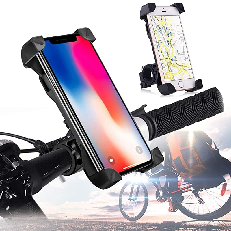 Phone MountBicycle Phone Holder with 360&deg; RotationUniversal Adjustable Joint Locking KnobAccessories for Phone 4 to 7 inchesBlack