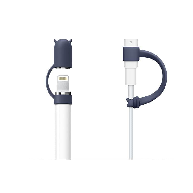 3Pack  for Apple Pencil CapApple Pencil Horn Cap HolderCable Adapter Tether for iPad Pro Pencil Midnight Blue