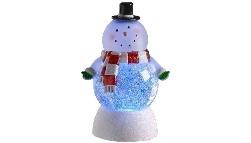 Roman LED Lighted Color-Changing Snowman Christmas Glitterdome