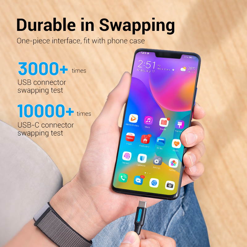 Vention 3A Type C Cable  Fast Charging  USB C Cable For  Huawei USB C Mobile Phone Cables