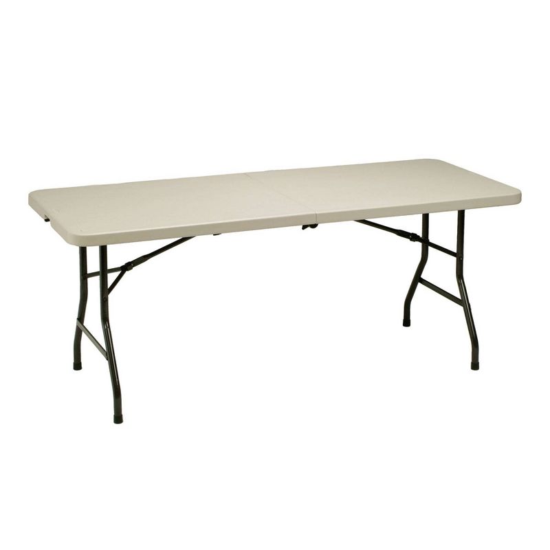 6' Heavy Duty Utility Fold In Half Table Cream - Meco
