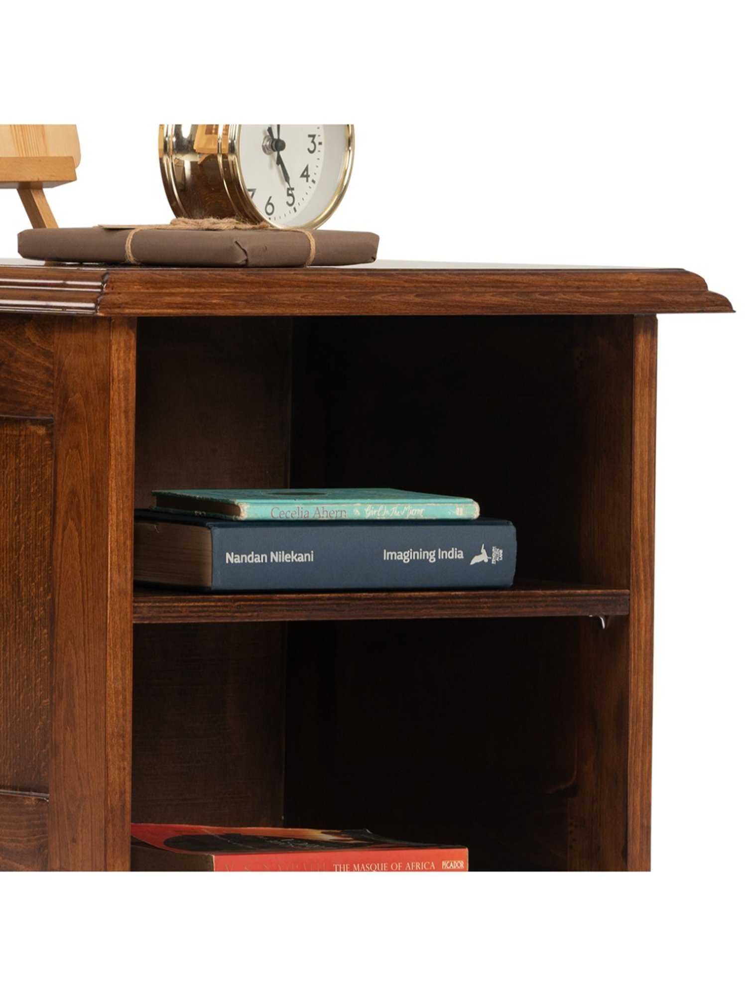 Durian Lewis Brown Solid Wood Side & End Table in Dark Oak Finish