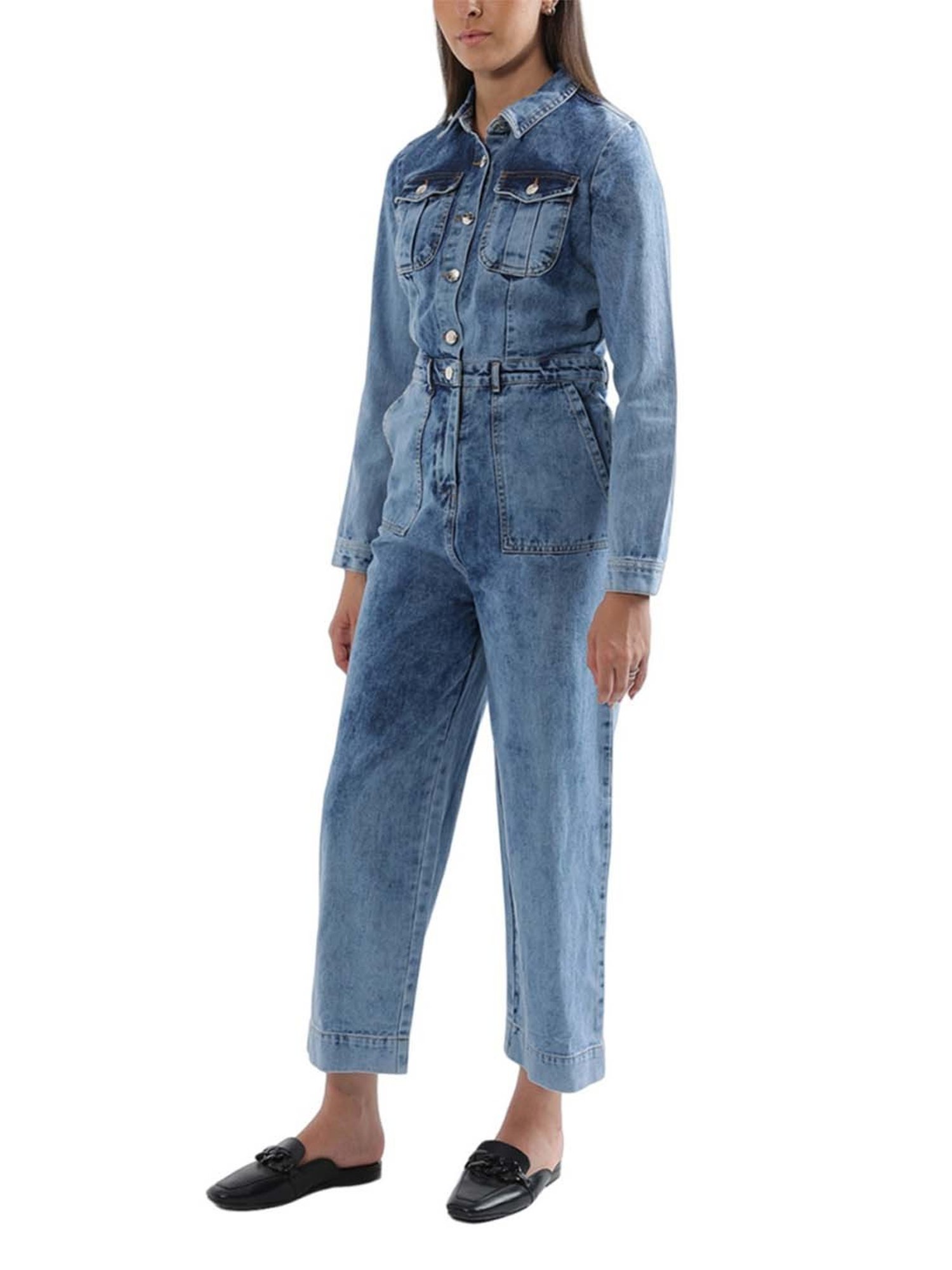 Elle Blue Cotton Jumpsuit