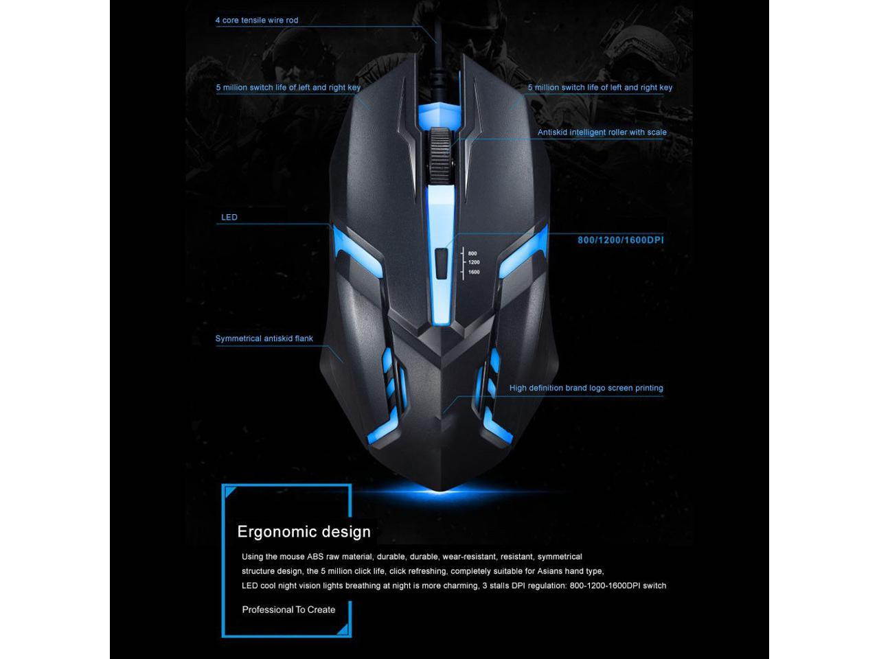 PandaTek New Mechanical Feeling Multicolor Backlit Wired Gaming Keyboard And 1600 DPI Mouse Combo - White