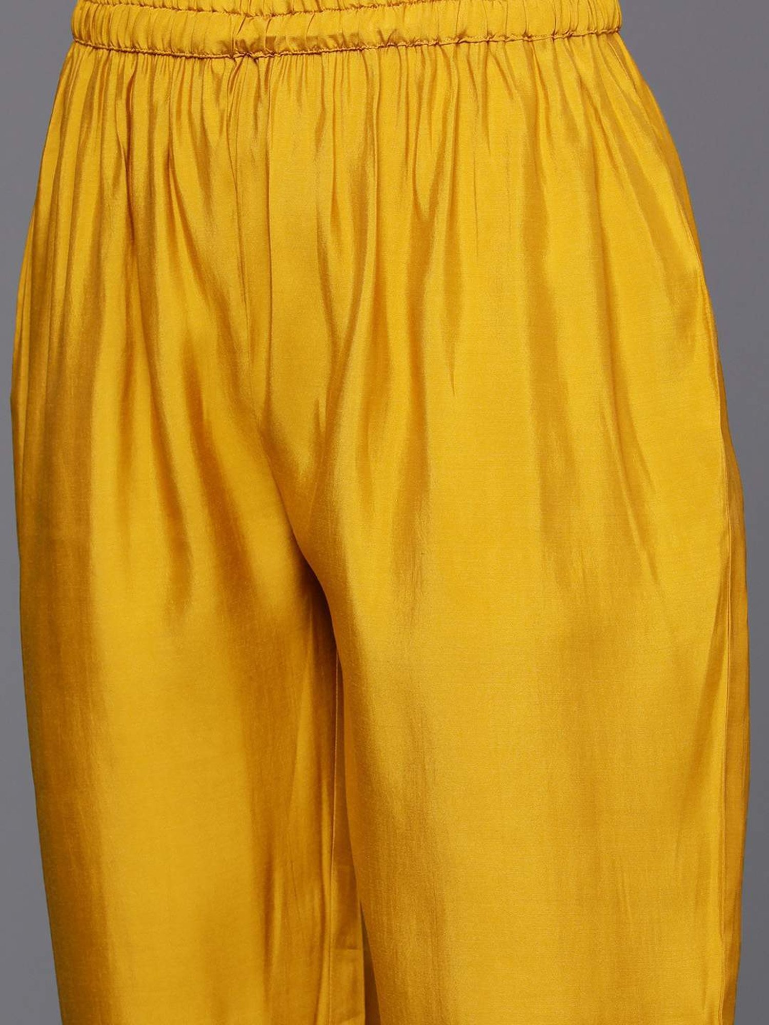 Varanga Mustard Embroidered Kurta Pant Set With Dupatta