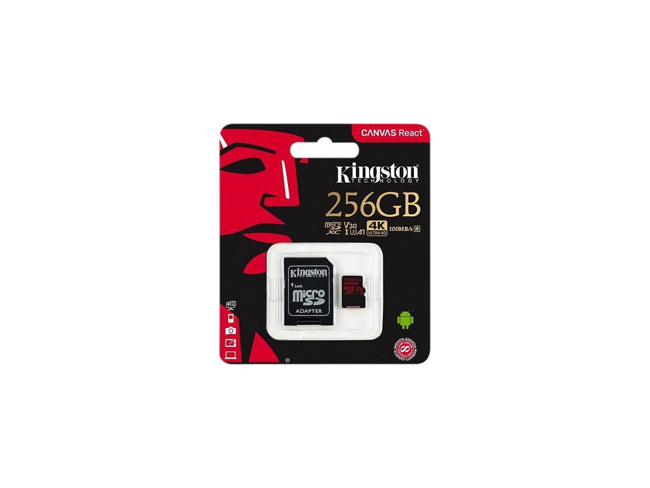 Kingston  256GB 256G Class 10 C10 UHS-I V30 A1 100MB/S MicroSD SDXC TF Memory Card  4K full HD Video