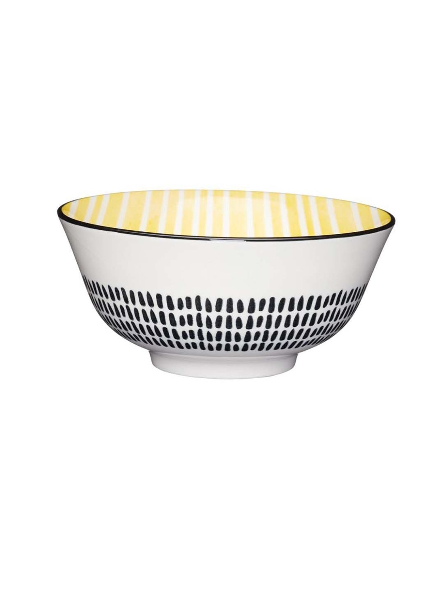 KitchenCraft Moroccan Style White & Yellow Stoneware Bowl