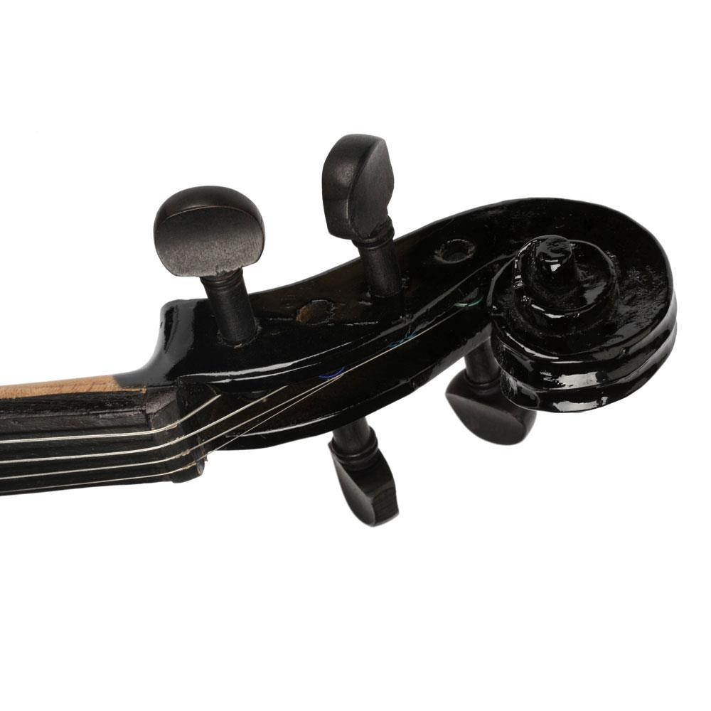 New 1/2 Size Black Acoustic Violin with Case Bow Rosin