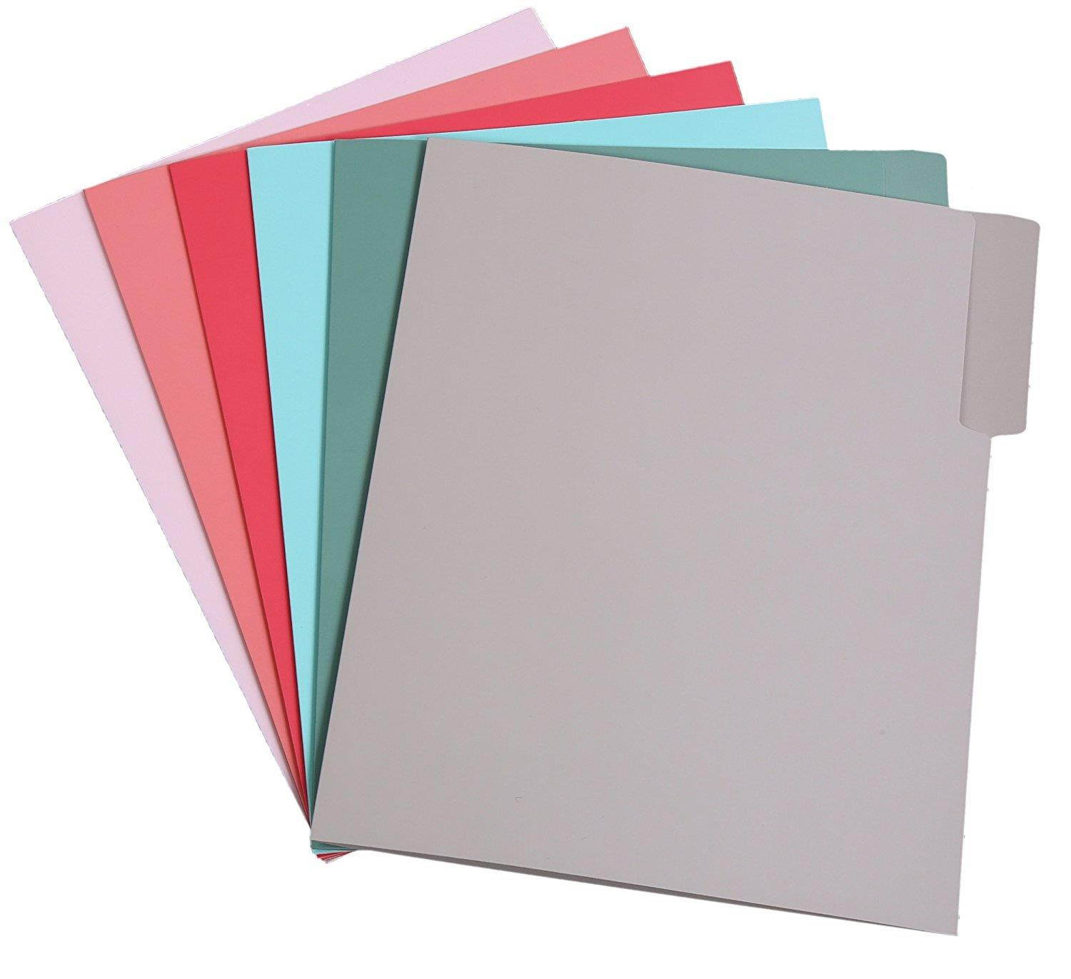Decorative File Folders - 12-Count Colored File Folders Letter Size, 1/3-Cut Tabs, Includes 6 Cute Bohemian Tribal Design and 6 Solid Colors, Office Supplies File Filing Organizers, 9.5 x 11.5 Inches