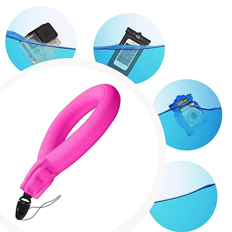 Camera Float Float Strap for Underwater Camera and Life Pouch Case for Underwater Camera Camcorders Phones 2020Pink