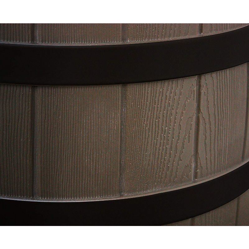 Good Ideas Rain Wizard Water Storage Rain Collection Barrel 40-Gallon Darkened Ribs, Oak