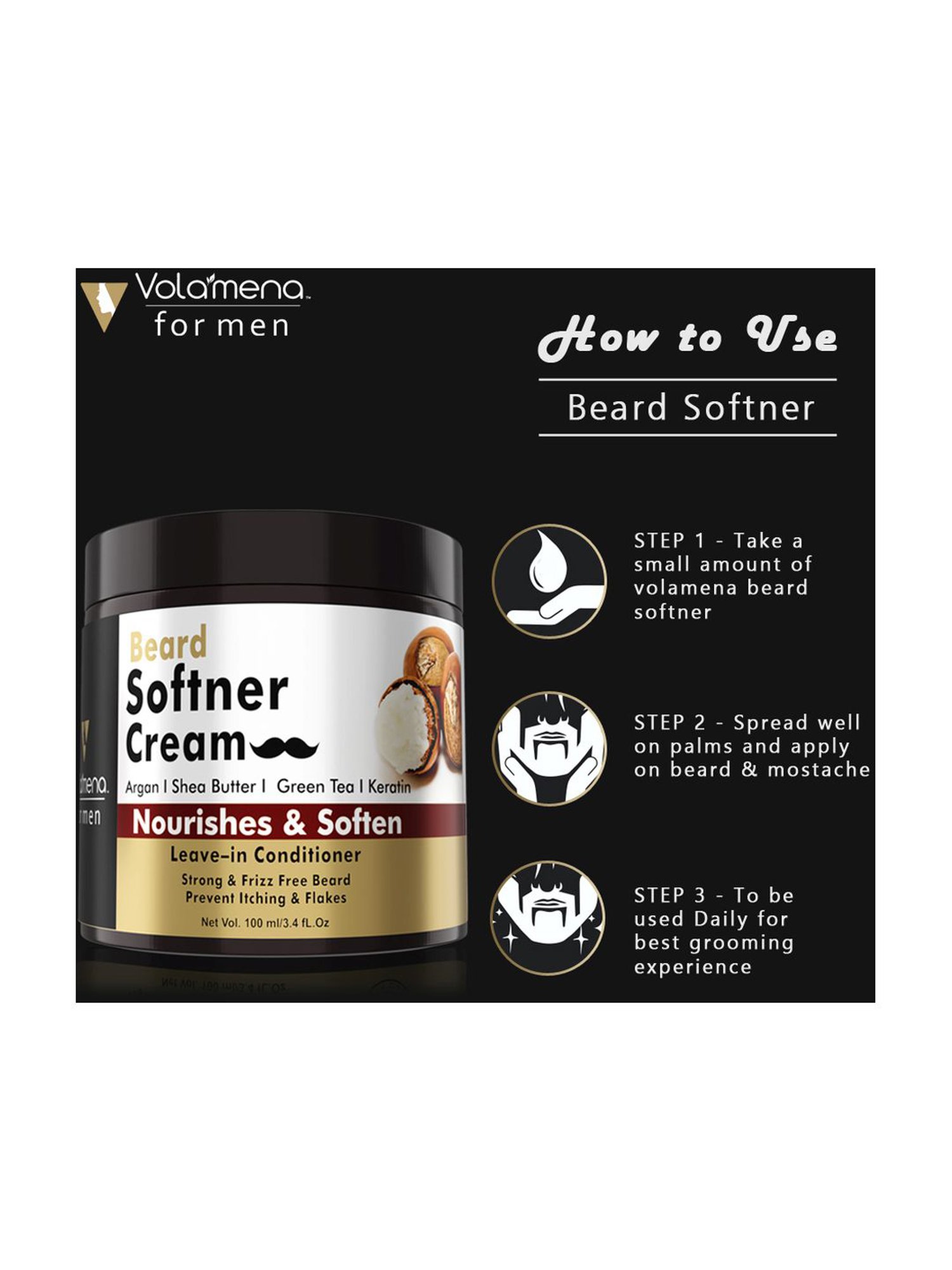 Ustraa Beard Softener Woody for Beard Care - 100 gm