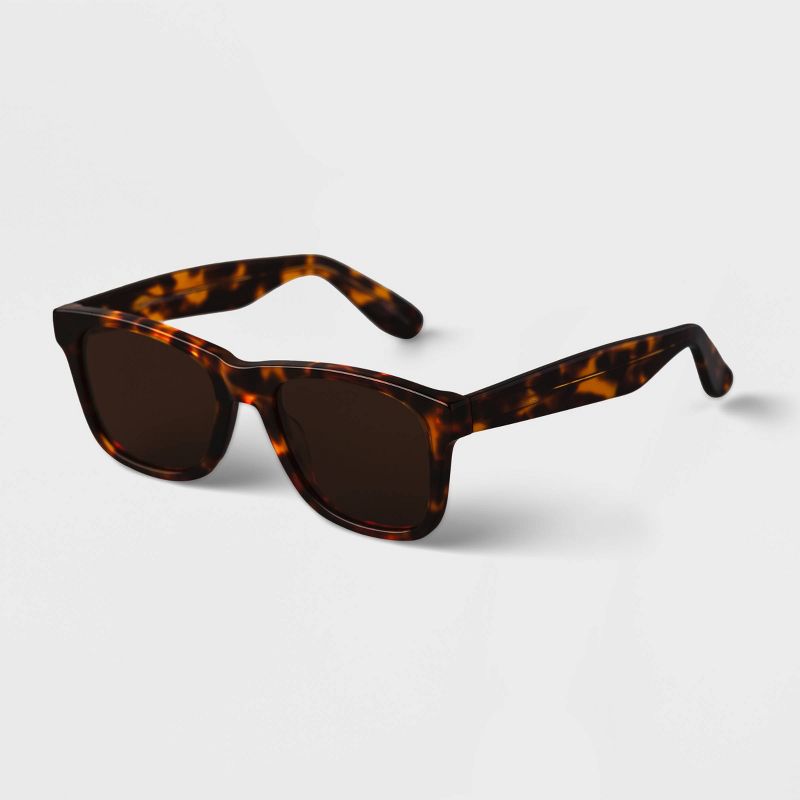 Men's Tortoise Print Acetate Square Surf Sunglasses - Goodfellow & Co™ Brown