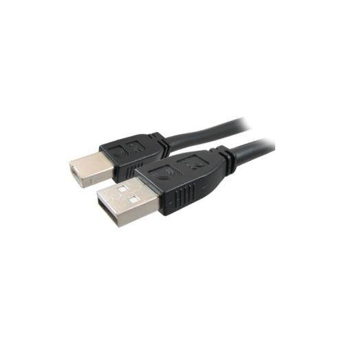 Comprehensive USB2-AB-25PROAP Comprehensive Pro AV/IT Active Plenum USB A Male to B Cable - USB for Webcam, Printer, Whiteboard - 25 ft - 1 x Type A Male USB - 1 x Type B Male USB - Shielding - Matte