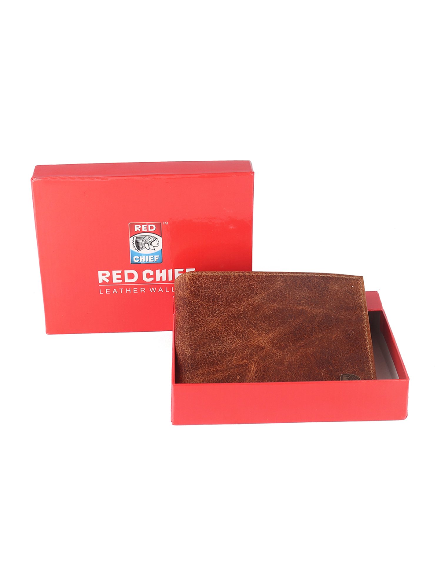 Red Chief Tan Faded Leather Bi-Fold Wallet for Men