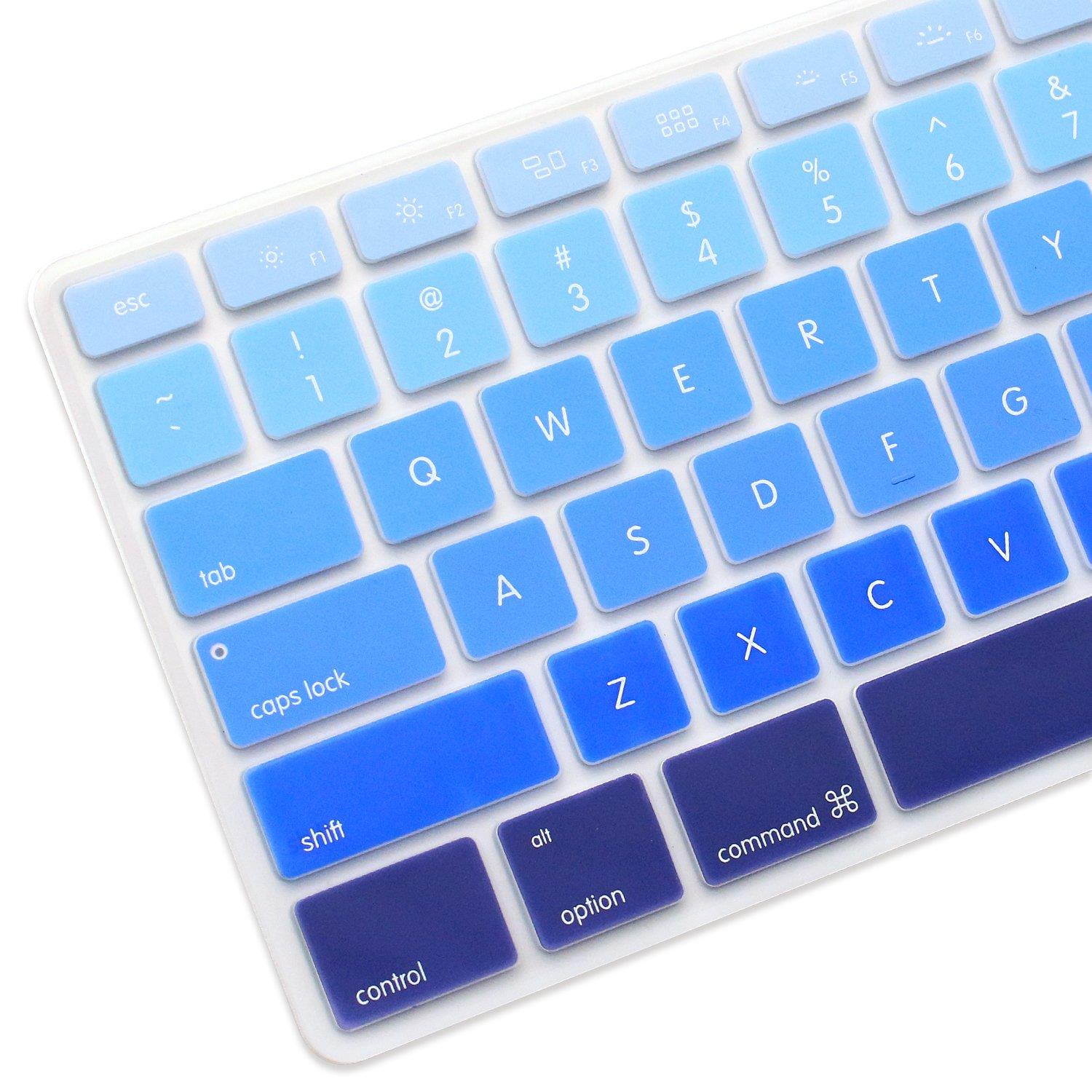 ProElife Silicone Full Size Ultra Thin keyboard Cover Skin for Apple Keyboard MB110LL/B with Numeric Keypad Wired USB for iMac (Numeric Keypad, Fade in-Blue)