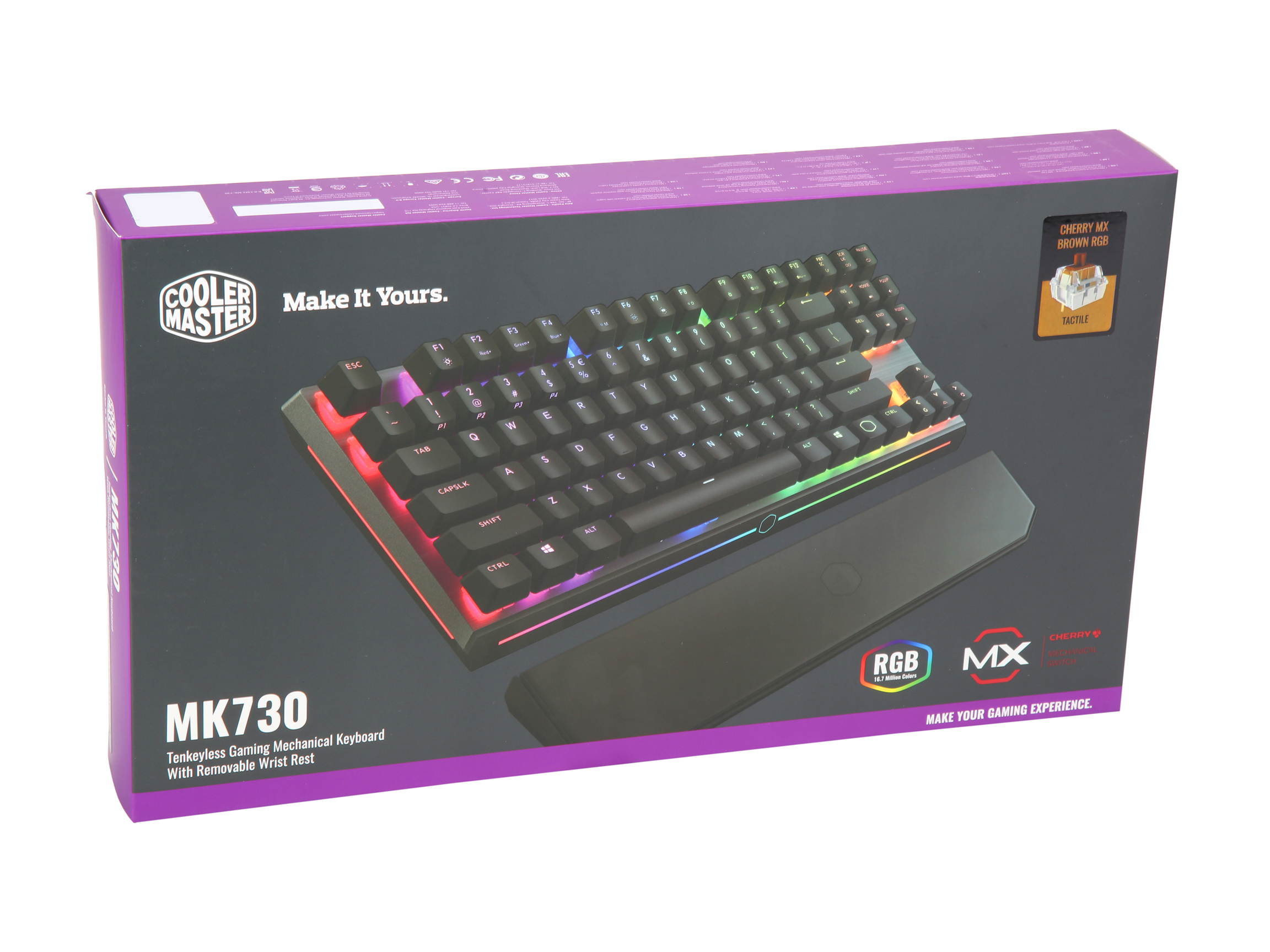 MasterKeys MK750 Mechanical Gaming Keyboard with Cherry MX Blue, RGB Per-Key lighting, and Removable Wrist Rest by Cooler Master