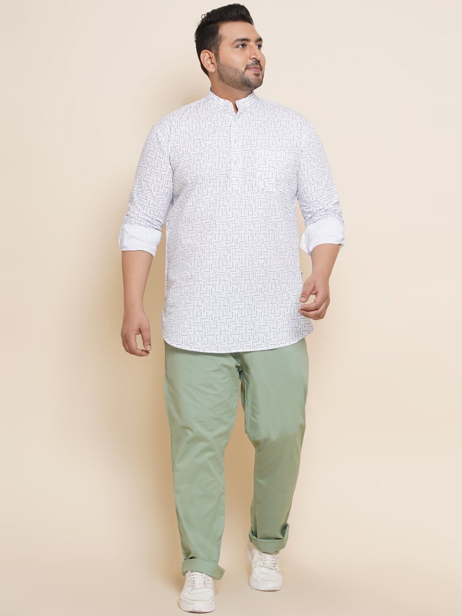 Manthan Red Full Sleeves Solid Kurta