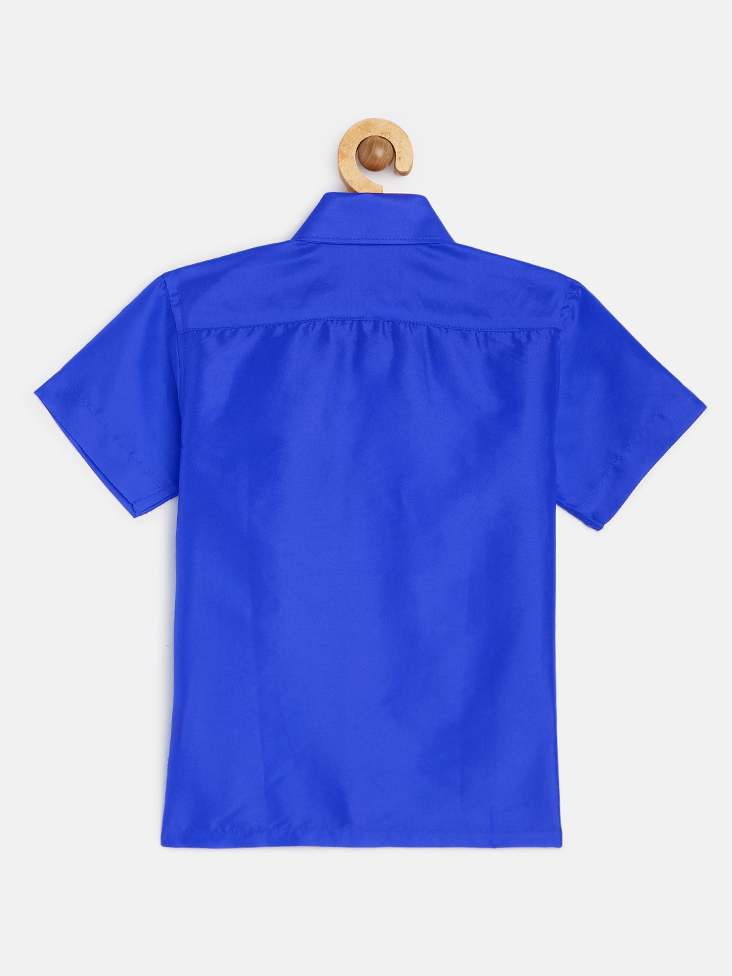 THANGAMAGAN Boys Royal Blue Solid Shirt