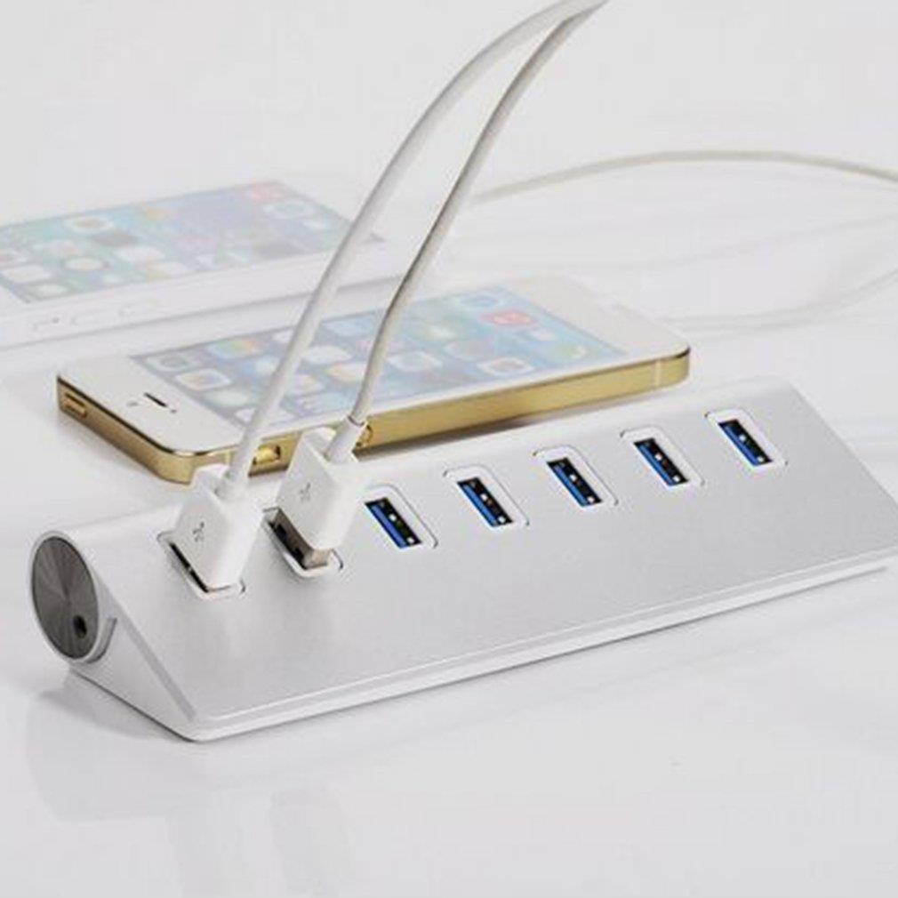 7 Ports USB 3.0 HUB Card Reader Connector Supports Hot Swap Extender Splitter