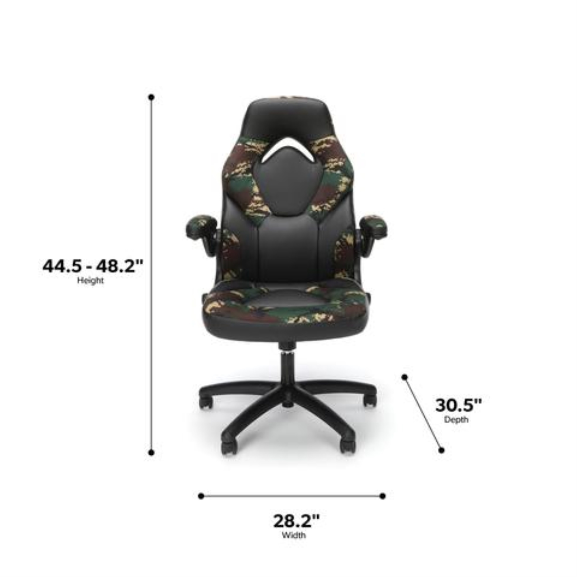 OFM Essentials Collection Racing Style Bonded Leather Gaming Chair, in Arctic Camo (ESS-3085-ARC)