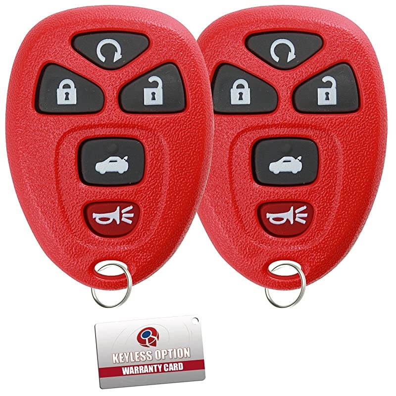 Keyless Entry Remote Start Control Car Key Fob Replacement for 22733524Red Pack of 2