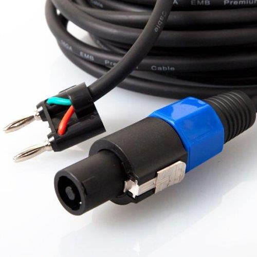 2x EMB PRO STB-16G100F -Speakon to Banana- 16GA 100FT Instrument / Speaker Cable