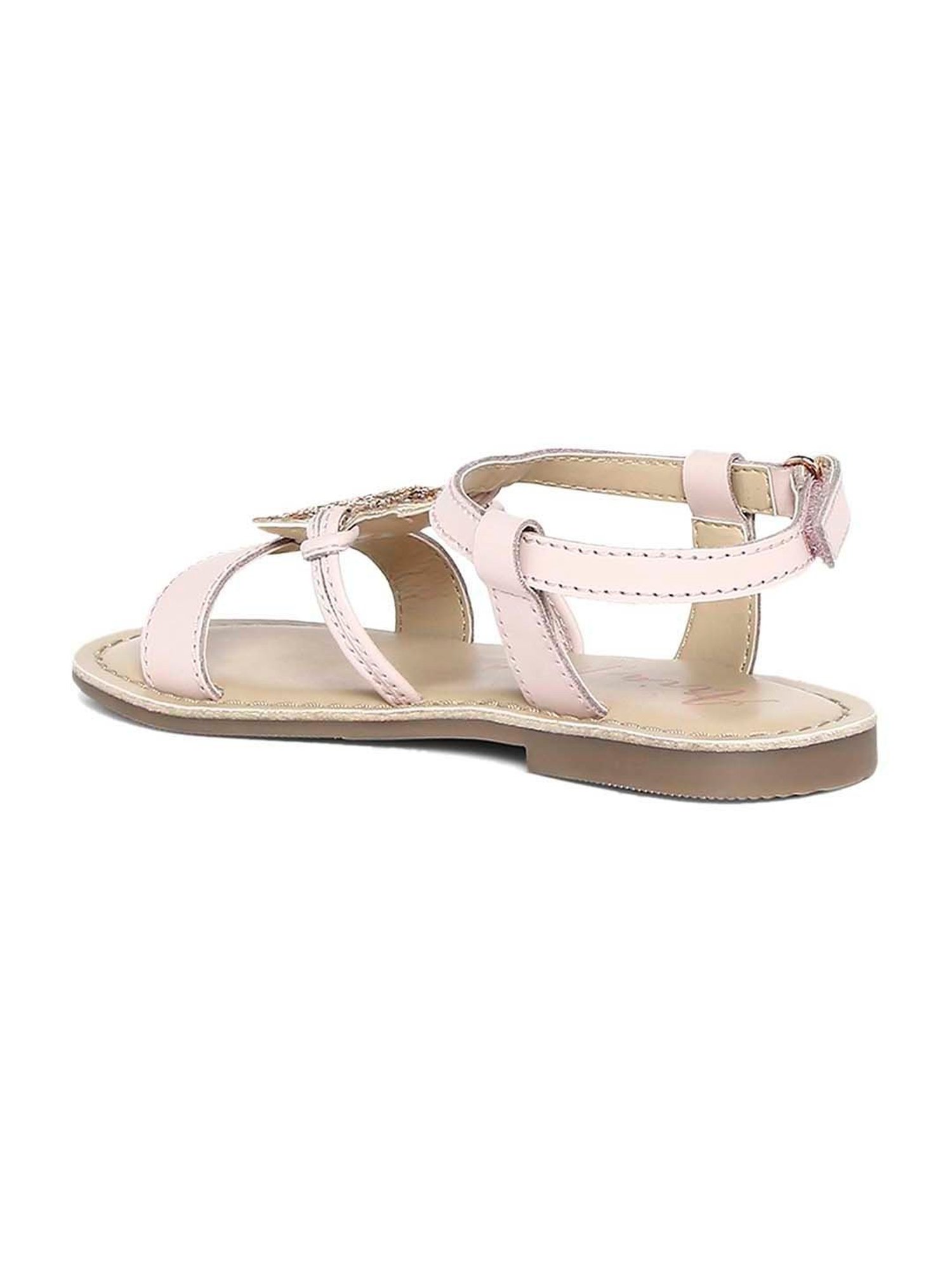 Aria Nica Kid's Sparkle Pink Ankle Strap Sandals