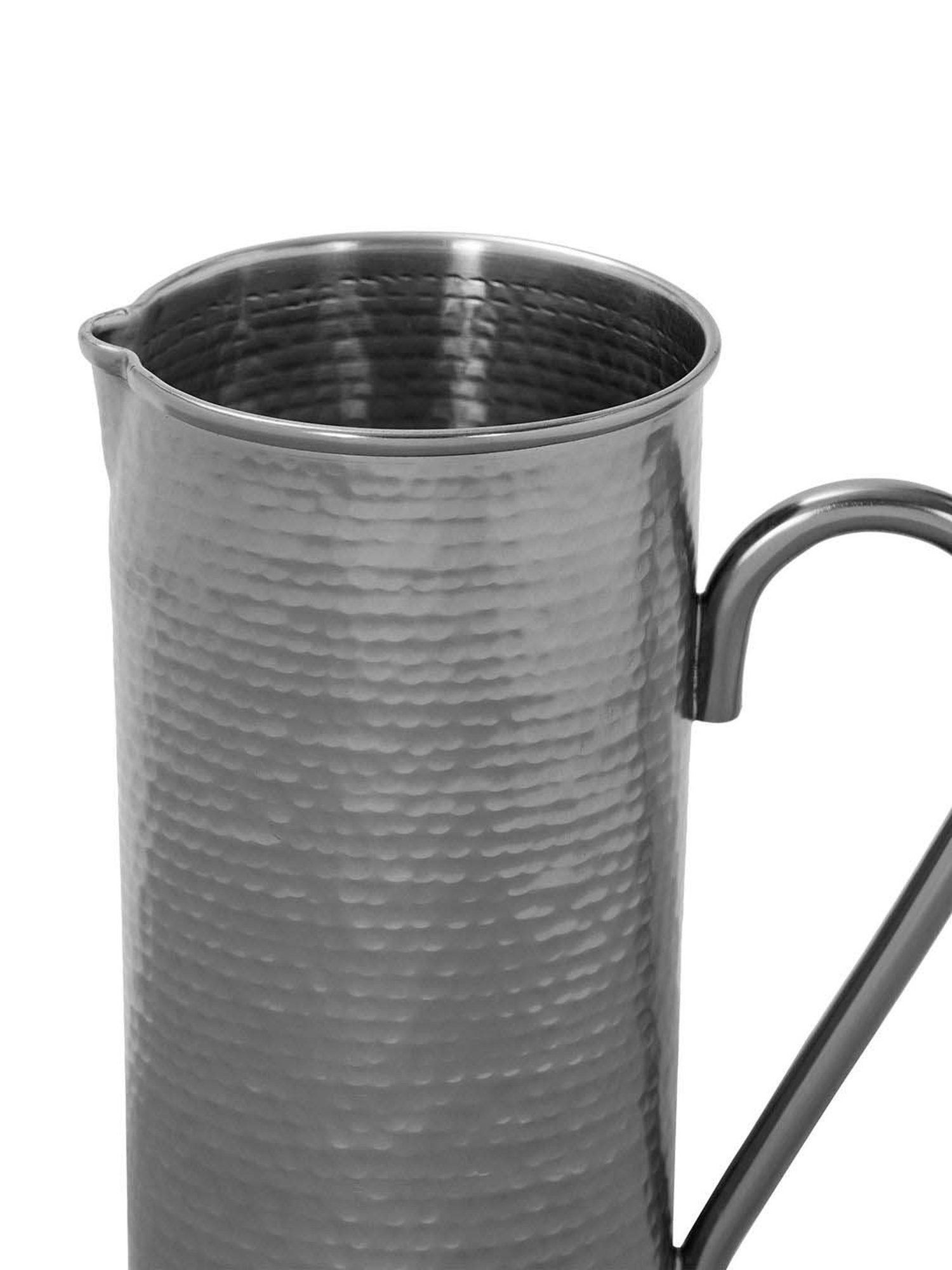 Pure Home and Living Grey Stainless Steel Matt Finish Hammered Pitcher (1.5 L)