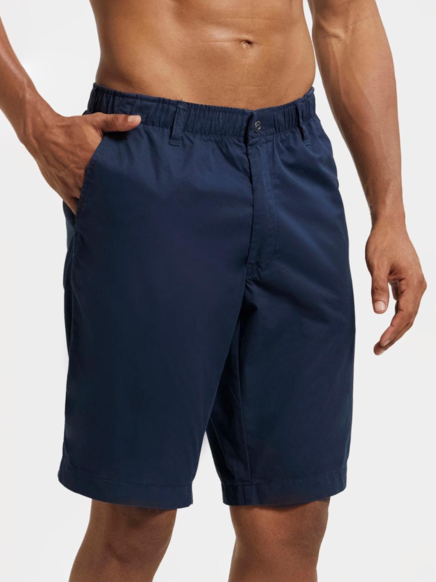 Jockey 1203 Blue Super Combed Mercerised Cotton Shorts with Side Pocket
