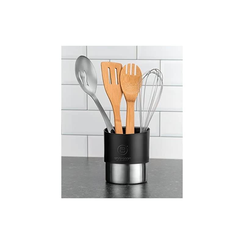 Spoon Rests for Kitchen - Stainless Steel Spoon Dock for Utensils - Cup Hangs on Saucepans, Pots for Preparing, Serving Food Without a Mess - Use as a Measuring Cup, Mix, Pouring (Red)