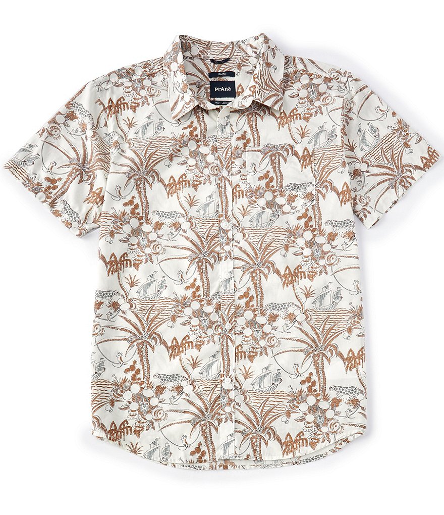 Prana Slim-Fit Stimmersee Short-Sleeve Organic Materials Woven Shirt