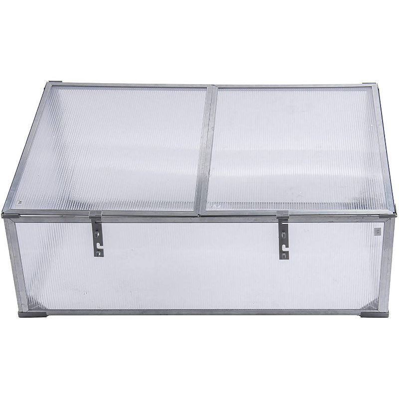 Ogrow 24" Easy to Assemble Square Aluminum Cold Frame Greenhouse for Herbs, Vegatables or Flowers
