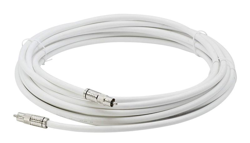 White Digital Audio Coaxial Cable Subwoofer Cable &ndash; (S/PDIF) RCA Cable, 200 Feet