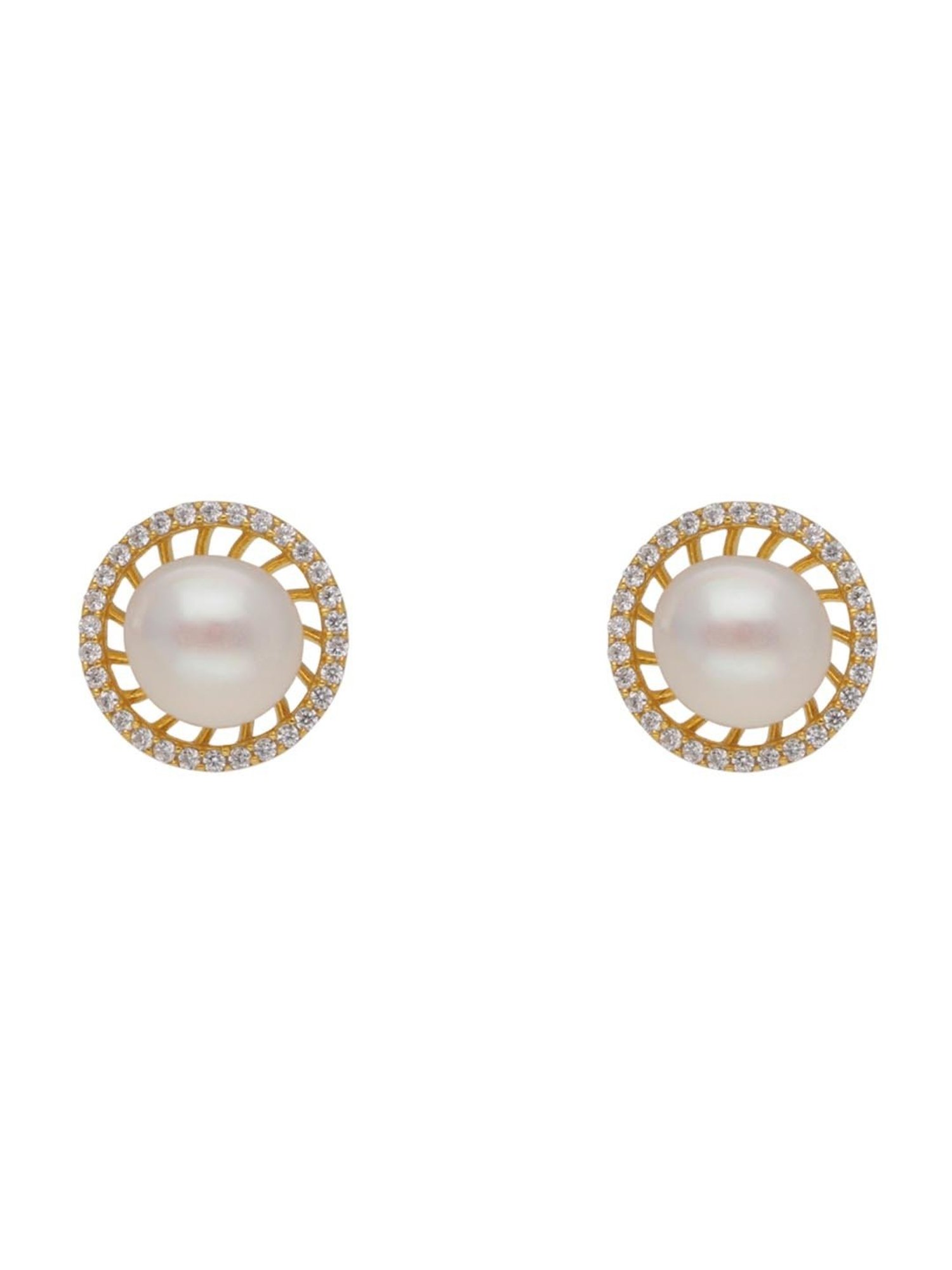 Sri Jagdamba Pearls 92.5 Sterling Silver Earrings for Women