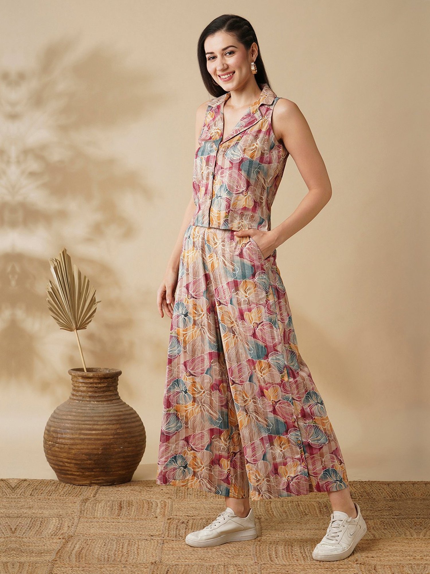 Belle Fille Blue Floral Print Playsuit