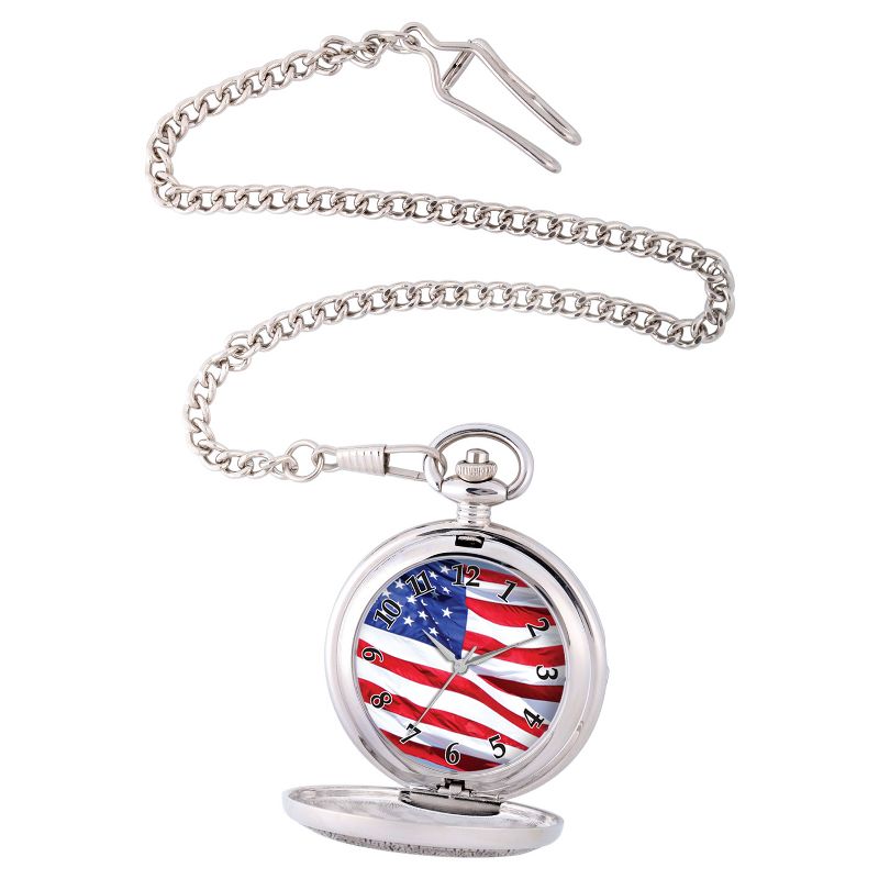 Men's eWatchfactory Flag Pocket Watch - Silver