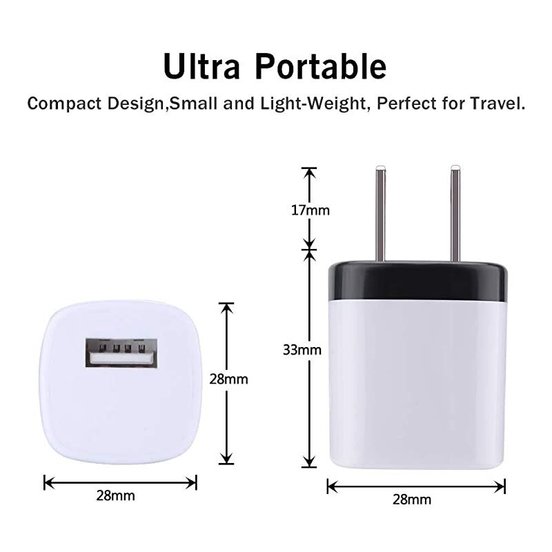 USB Wall Charger  5PC Single Port USB Cube Plug 1A5V Fast Travel Charging Block Wall Adapter Compatible Phone XS MAXX876S Plus Samsung S10S9+S8S7S6 EdgeNote 8 LG G7G6G5V30 Moto