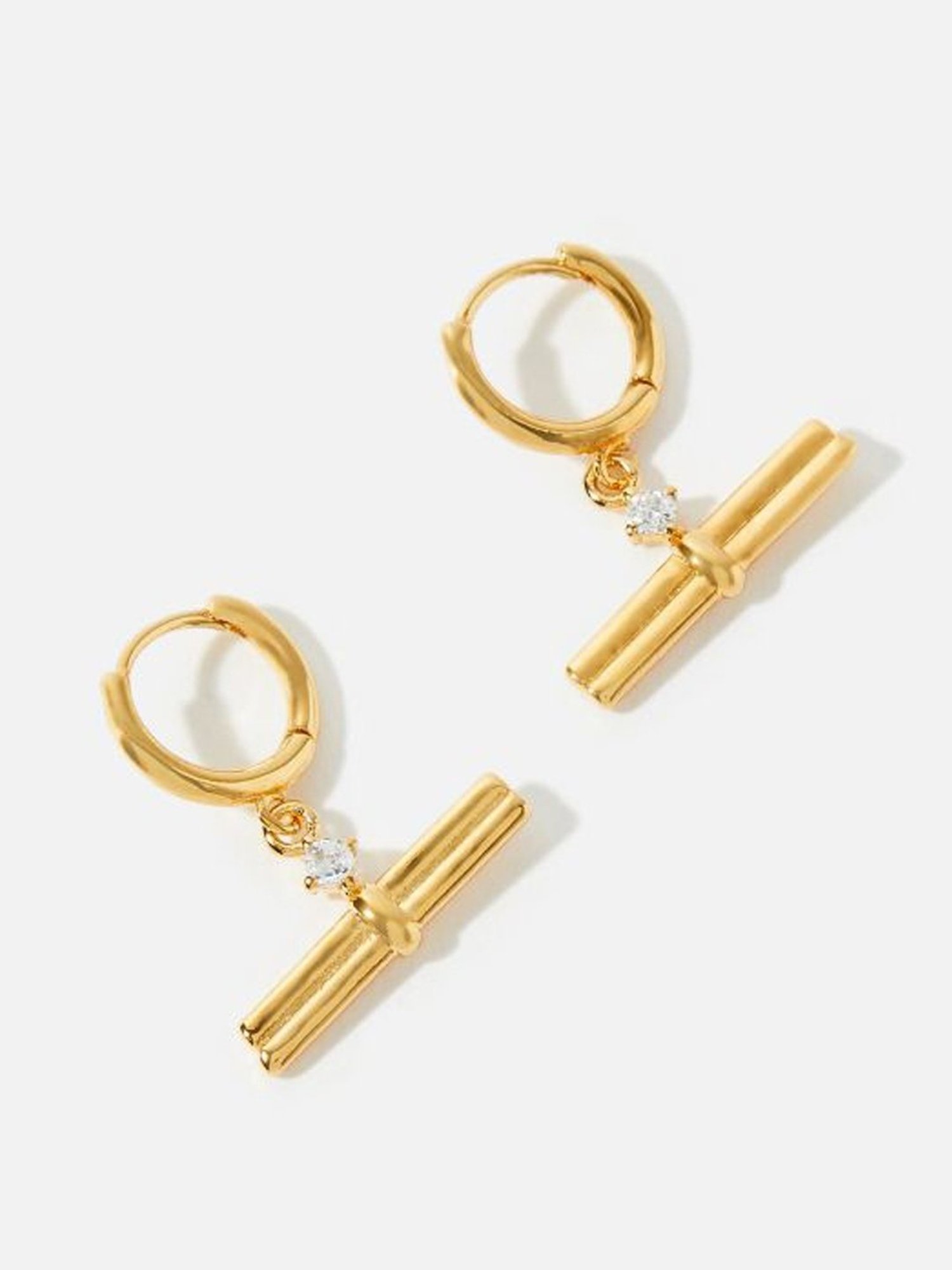 Accessorize London T Bar Golden Drop Earrings