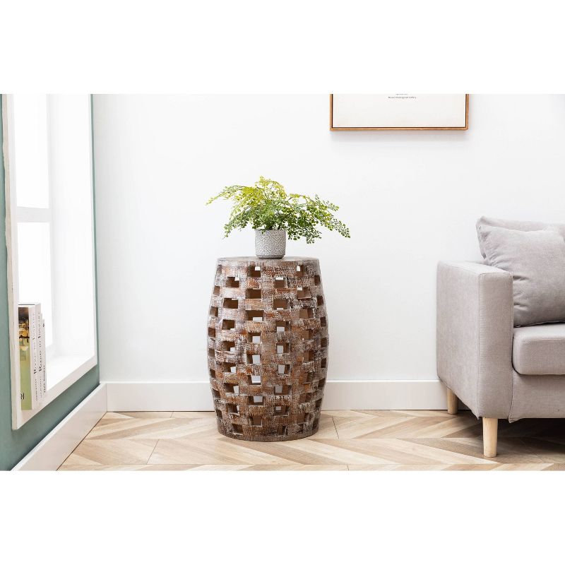 26" Hampton Side Table Weathered Walnut - Boraam