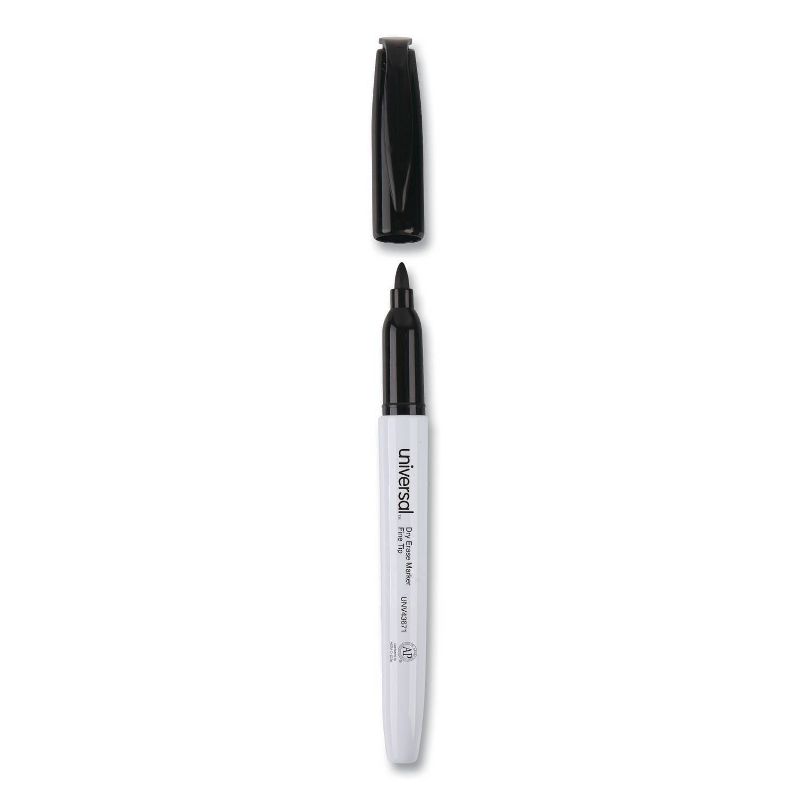 Universal Pen Style Dry Erase Marker, Fine/Bullet Tip, 12ct - Black