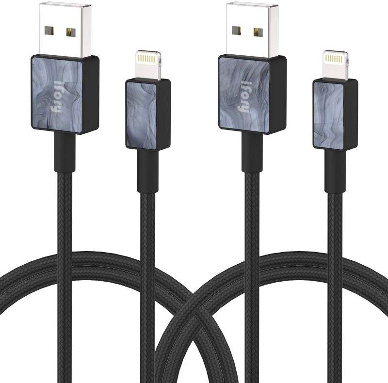 iFory Lightning Cable, iPhone Charger [Apple MFi Certified / 3ft 2 Pack/Black] Fast Charging Cord Compatible with iPhone 11 Pro Max, 11 Pro, X, Xs, Xr, Xs Max, 8/8 Plus, 7/7 Plus