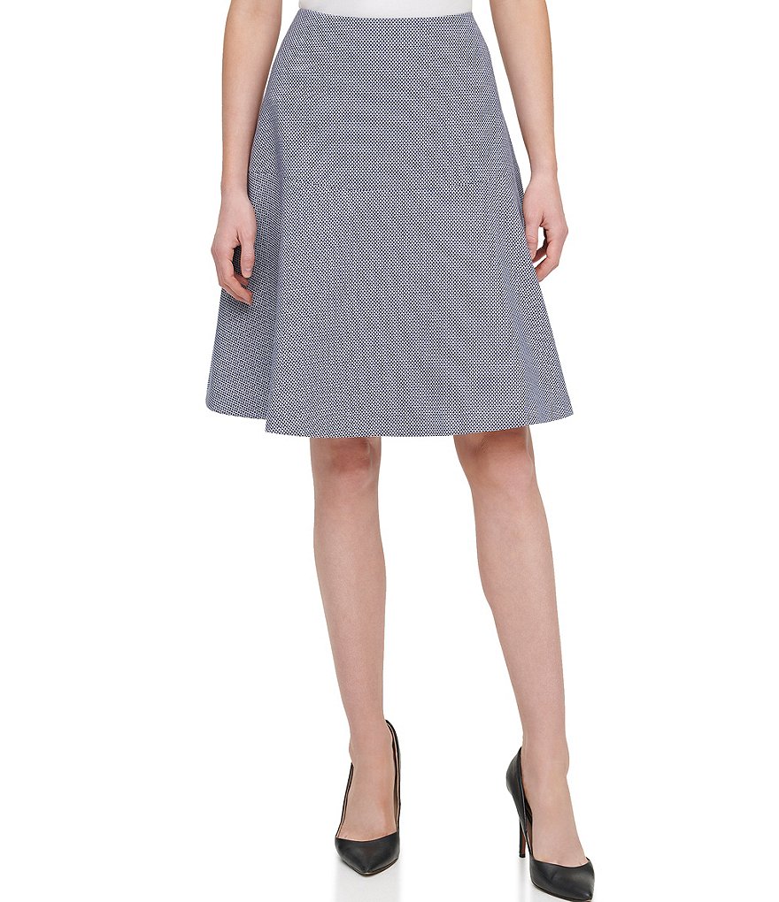 Tommy Hilfiger Geo Print High Rise Fit & Flare Skirt