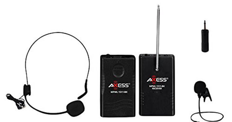 AXESS Wireless Headset Microphone  MPWL1511-BK