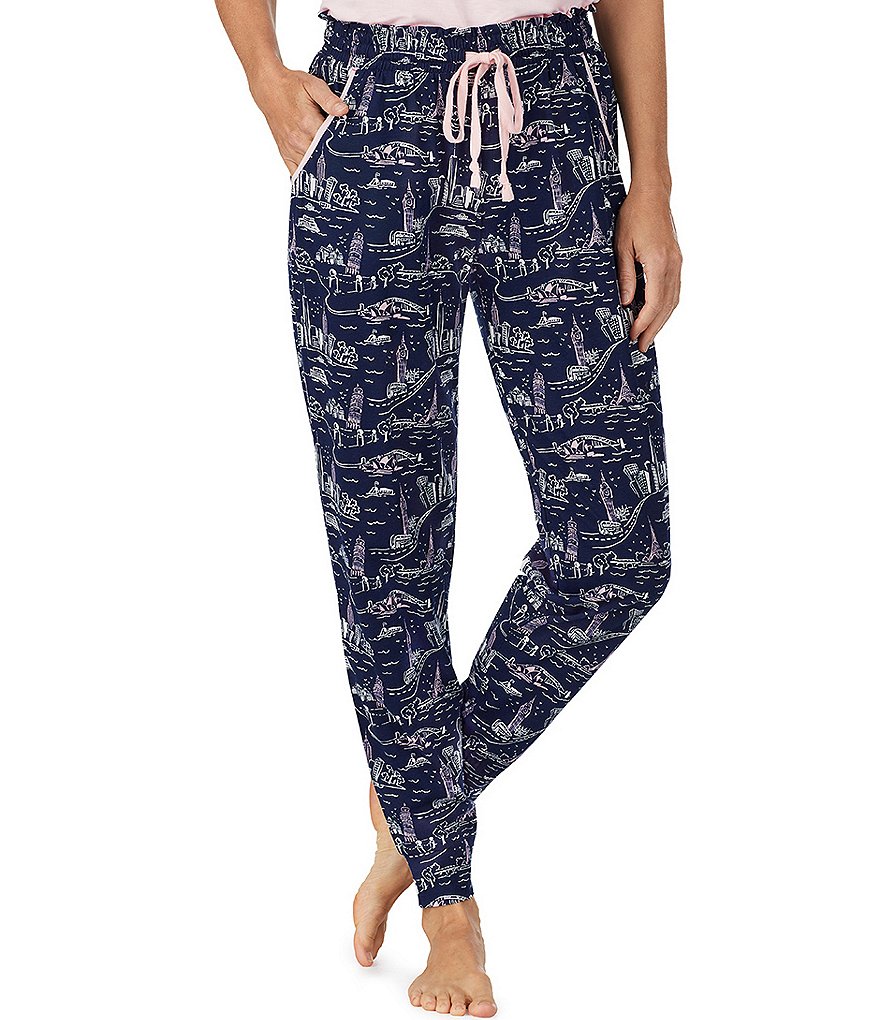 Jane & Bleecker New York Scenic Print Knit Jogger Sleep Pants
