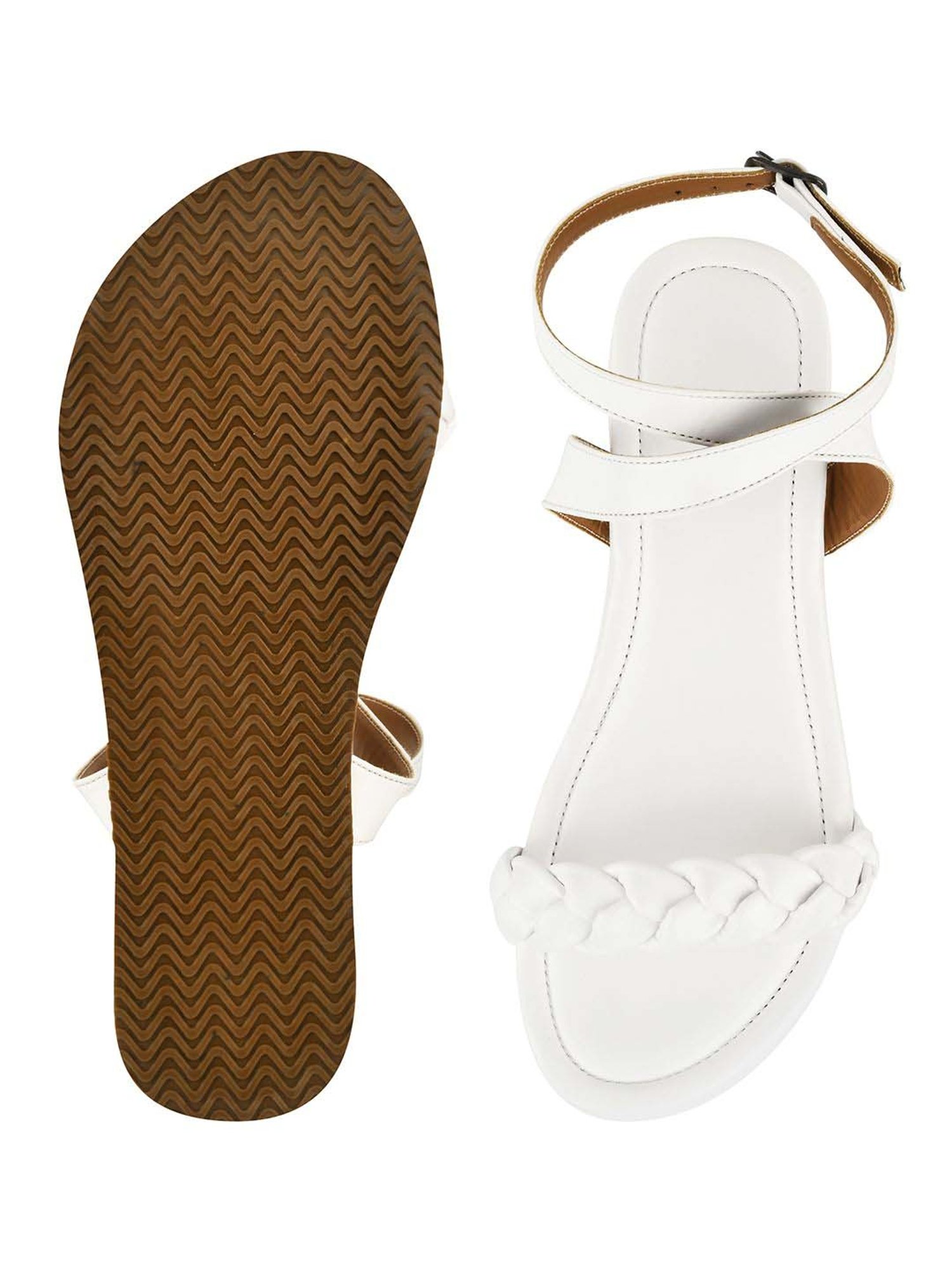 Shoetopia Kids White Ankle Strap Sandals