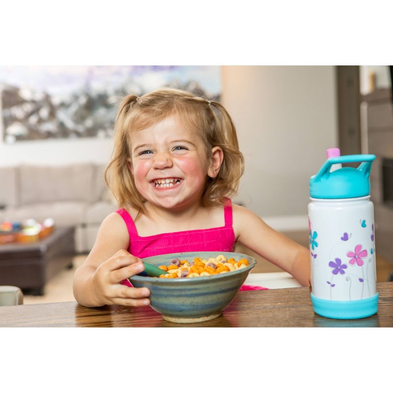 EcoVessel 12oz Frost Insulated Stainless Steel Kids' Water Bottle with Straw Top - Butterfly