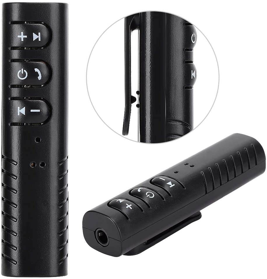 Sugoyi 3.5mm Male?to?Male Audio Connector Bluetooth Audio Receiver Speaker, Bluetooth Audio Receiver, High Reliability Bluetooth Adapter, Compatible with Bluetooth(Black)