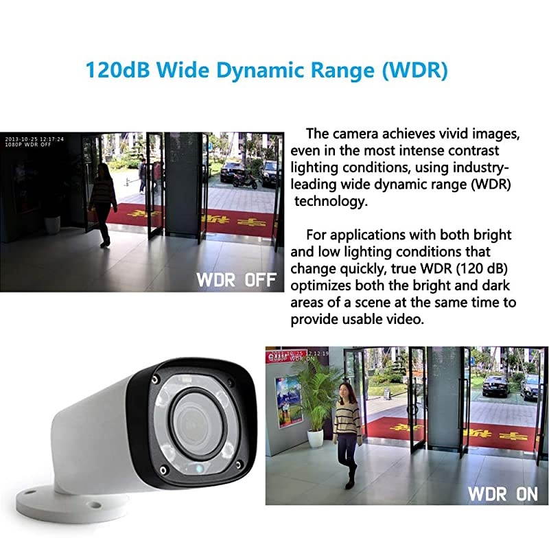 Outdoor Bullet Network IP Camera IPCHFW4431RZ PoE Security Camera with Lens 2712mm Motorized Varifocal Zoom IR Night Vision 80m H265+ WDR Onvif